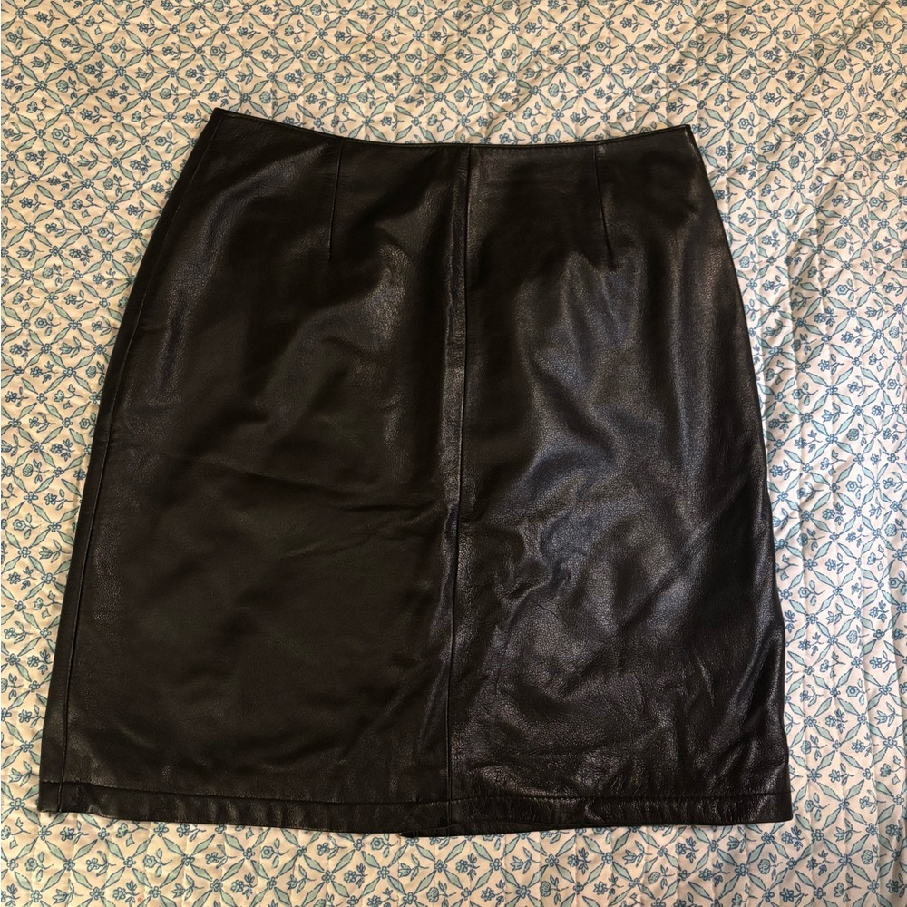 Real Black Leather Skirt